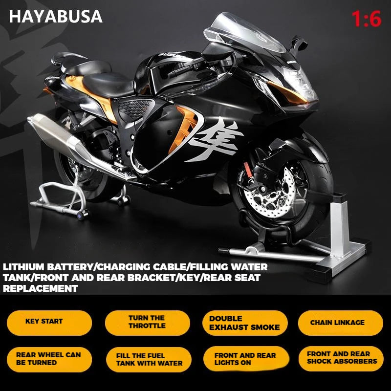 Suzuki Hayabusa GSX-1300R 1:6 (NEGRO)
