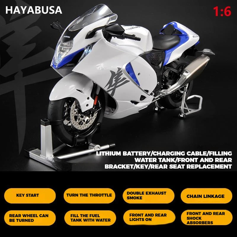 SUZUKI HAYABUSA GSX-1300R 1:6 (BLANCO)
