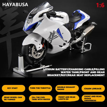 SUZUKI HAYABUSA GSX-1300R 1:6 (BLANCO)